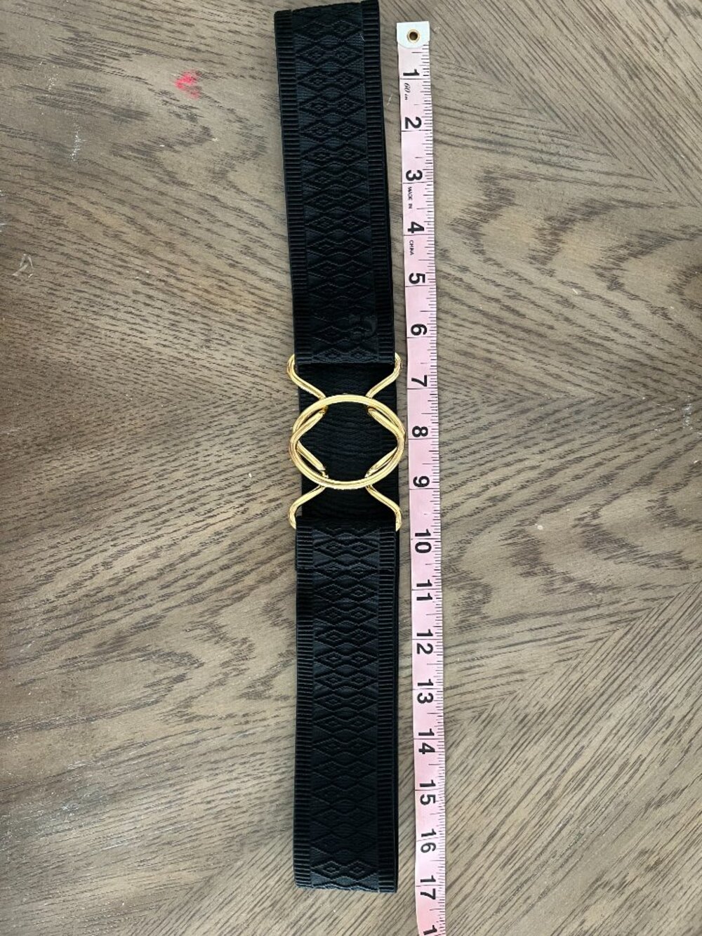 RUESPARI Black Stretch Equestrian Belt Gold Buckle
